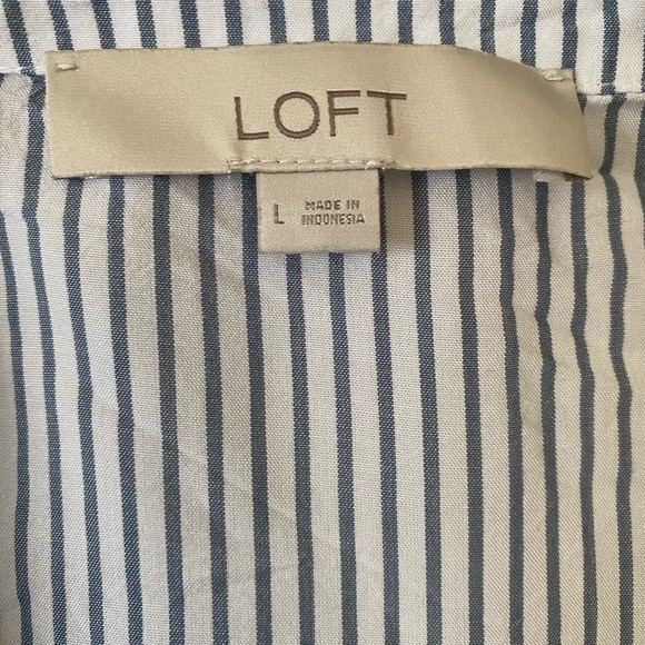 Loft Striped Wrap Tie Waist Blouse - Picture 7 of 8